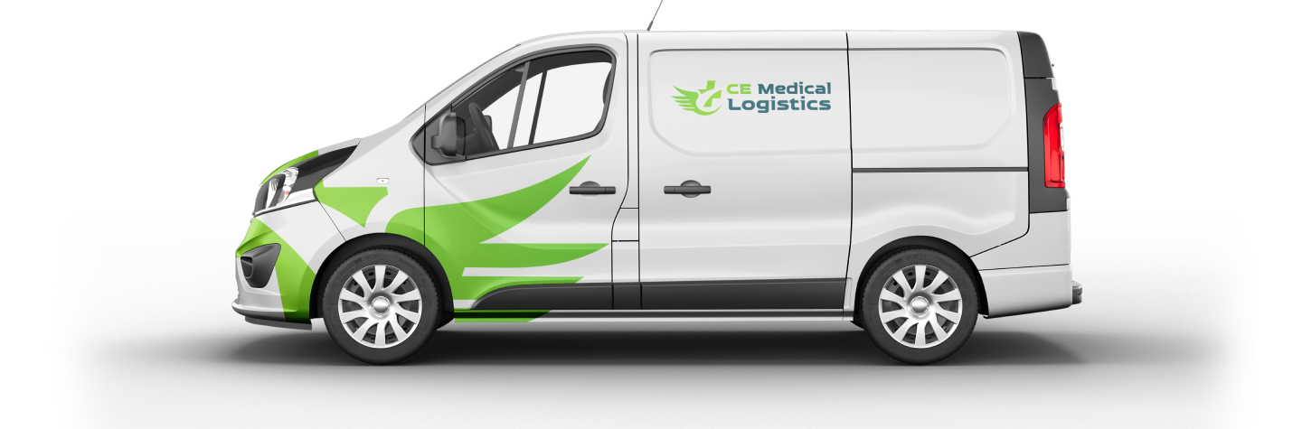 CE Medical Logistics merkvoertuig